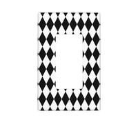 Black and White Diamond Wall Plate Covers 1 Gang Wall Plates Medium Size 5" x 3" Decorative Light Switch Cover Plate Socket Covers Polycarbonate Thermoplastic