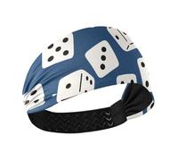 Black and White Dice Blue Moisture Wicking soft headbands Stretchy hairbands for tennis Workouts make up Cycling bandas para el cabello de mujer