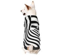 Black and White Dizzy Lines Pet Clothes for Dogs - Soft and Warm Dog Hoodie Sweater, Suitable for Small and Medium-Sized Dogs and Cats,Black