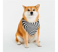 Black and White Dizzy Lines Print Pet Bandana for Dogs Cats, Soft Breathable Elastic Fabric Puppy Bandana for Daily Use