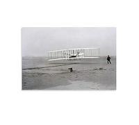 Black And White Documentary Photography Poster Wright Brothers Wilbur Wright And Orville Wright's First Flight Scene Canvas Art Poster And Wall Art Picture Print Modern Family Bedroom Decor Posters 12
