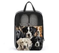 Black And White Dog Shoe Bag Travel Shoe Organizer Water-Resistant Shoe Pouch with Zipper Sneaker Dust Bag, gray, One Size, Modern