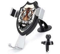 Black and White Doodle Tiger Car Phone Mount Universal Auto Phone Holder Adjustable Cellphone Car Mount 360° Rotation, Dashboard & Windshield & Air Vent Strong Suction Cup Phone Stand Compatible with