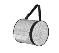 Black And White Dot Printed Portable Tissue Roll Case, Standard-Size Fit, Oxford Cloth for Wall Camping Backpack