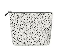 Black and White Dot - Themed Makeup Bag - Waterproof Hemp Cosmetic Pouch for Travel, Daily Use & Gifts (9.5x6.7x2in)