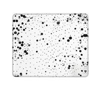 Black and White Dot Thick Desk Pad Mouse Mat with Lock Stitch Edge, Stable Non-Slip Surface for Computer Use