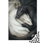 Black And White Dragon Puzzle 1000 Piece For Adults And Kids Challenge Toy Companion Animal Impossible Puzzle Educational Games Gifts 1000pcs (75x50cm)