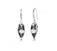 Black And White Earrings For Women Pearl Earring-Drop With Half Water Drop Shape