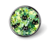 Black And White Elephant Badge Pin Round Badge Metal Button Badges Brooch Lapel Pin for Men Women 1 Inch