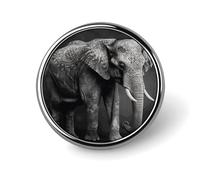 Black And White Elephant Image Badge Holder Personalized Metal Button Pin Fashion Round Badge with Pattern Pin DIY Button Badges Exquisite Brooch Crafts Gift Clothes Decorative Pins