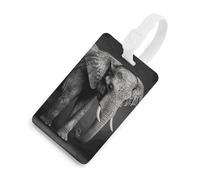 Black and White Elephant Image Luggage Tag Classic Personalized Repeated Luggage Tag Cute Unique Travel Essentials Identifiers for Women Men Baggage Backpack Handbag Suitcase, White-style, One Size
