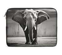 Black And White Elephant Laptop Sleeve Case 17inch, Shockproof Protective Case, 10-17 Inch Computer Sleeve, Water Resistant Laptop Briefcase for Men Women Compatible with MacBook Air/Notebook/Tablet