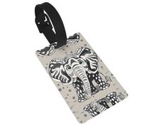 Black and White Elephant Luggage Tags for Suitcases, PVC Suitcase Tag with Secure Strap Suitcase Identifier with Privacy Name Card for Travel Bag Tags Personalized Baggage Tag for Women Men