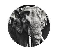 Black and White Elephant Mouse Pad with Anti-fray Stitching, Waterproof Gaming Mouse Mat for Men Women Non-Slip Rubber Base Round Computer Mousepad for Office Desk Accessories 8in