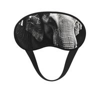 Black and White Elephant Sleep Mask for Side Sleeper, Blackout Sleep Eye Mask Comfortable Blindfold Eyeshade Soft Breathable Sleeping Mask with Elastic Strap Silk Eye Covers for Travel