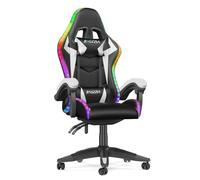 (Black and White) Ergonomic Gaming Chair With LED Lighting Effects