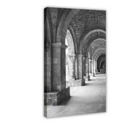 Black And White European Arch Architecture Canvas Poster Bedroom Decor Landscape Office Room Decor Gift 16" L X 24" W