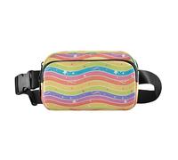 Black and White Evil Eyes Multipurpose Waist Bag Fanny Pack with Adjustable Strap for Travel Gym Work, Lgbt Glitter Rainbow Pride Flag, One Size