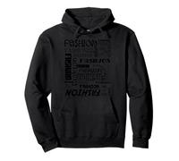 BLACK AND WHITE FASHION - BLACK TEXT ARTPOGRAPHY Pullover Hoodie