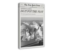 Black And White Fashion Hot Girl Poster Fun Do It For The Plot Newspaper Wall Art Black Retro Girly Canvas Prints for Bar Cart D Frame-style 20x30inch(50x75cm)