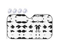 Black and White Fish It is a car Windshield Sun Visor, which Does not take up Too Much Space and Protects The Environment Inside The car.