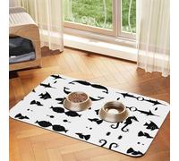 Black and White Fish Pet absorbent leather tablecloth Pet bowl mat suitable for dogs or cats