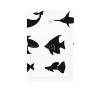 Black and White Fish Unbreakable Polycarbonate Switch Plate-Modern 1 Gang Light Cover for Home Office with Matching Screws
