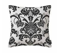 Black and White Floral Pattern Throw Pillow Case Covers Flower Design Sofa Decor 18X18 Inch Double Sides Cotton Linen