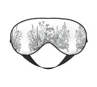 Black and White Flowers Night Mask Soft Reversible Eye Cover Adjustable Strap Light Blocking Comfortable Rest