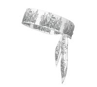 Black And White Flowers Printing 1 Pieces Headband Hair Band Unisex Dry Head Tie Sport Band For Basketball Running Tennis