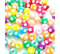 Black and White Football Acrylic Round Beads 8 mm / 100 pcs, 12 mm / 20pcs (Assorted 8mm)