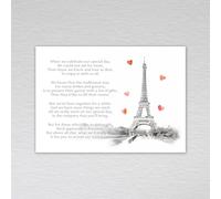 Black and White French Themed Wedding Gift Money Request Poem Cards - Chic Red Hearts with Eiffel Tower Design: Wedding Money Poem (Pack of 50 without Envelopes)