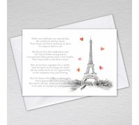 Black and White French Themed Wedding Money Poem/Gift Poem Cards/Money Request Wedding Poem: Black and White with Chic Red Hearts Eiffel Tower Wedding Money Poem (Pack of 50 with Envelopes)