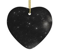 Black and White Galaxy Christmas Tree Heart Pendant, Christmas Ceramic Pendant, Suitable for Christmas and Halloween Party Decoration