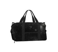 Black and White Galaxy Duffel Bag with Shoe Compartment-Sports Gym Weekender for Men Women, Waterproof Travel Tote with Wet Pocket for Dirty Shoes