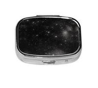 Black and White Galaxy Square mini Pill Box, Travel Pill Box, can be Put into Wallet or Pocket to Store a Variety of Small Items