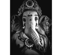 Black And White Ganesh Hindu Large Wall Art Print Canvas Premium Poster
