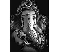 Black And White Ganesh Hindu Unframed Wall Art Print Poster Home Decor