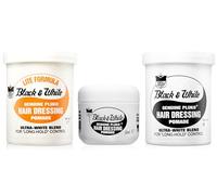 Black and White Genuine Wax Hair Dressing Pomade Bundle | Deluxe Men's Hair Product | 200g Firm Hold High Shine, 200g Lite Flexible Hold, and 50g Travel Size for All Hair Types