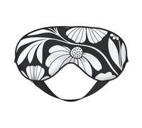 Black and White Geometric Flower Print Functionality Outdoor Travel Eye Mask Breathable Camping Meditation Yoga Friendly
