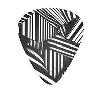 Black And White Geometric Lines Guitar Plectrums Classical Triangle Bass Acoustic And Electric Guitar Plectrums For Guitarists 12 Pieces