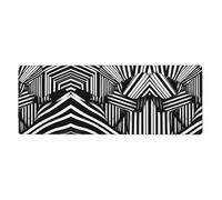 Black and White Geometric Lines Mouse Pad 11.8x31.5 in. Non-Slip Base for RGB Keyboard, Mouse and Laptop, Suitable for Gaming and Office.