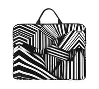 Black and White Geometric Lines Printed Laptop Sleeve 16.5 * 12.2", Business and Casual Dual use, Suitable for Some laptops