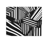 Black and White Geometric Lines Small Non Slip Mouse Pad 7 x 9 Inches Convenient Comfortable Durable and Stylish Design