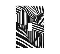 Black and White Geometric Lines Unbreakable Polycarbonate Switch Plate-Modern 1 Gang Light Cover for Home Office with Matching Screws