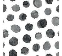 Black and White Geometric Wallpaper, 44.5 x 500 cm Self Adhesive Dot Wallpaper Watercolor Strokes Dots Peel and Stick Wall paper Boho Self Adhesive Furniture Wrap for Living Room,Bathroom,Cabinets