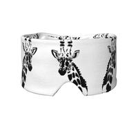 Black and White Giraffe Adjustable Sleep Eye mask and Earmuffs, Unisex Side Sleeping Headband (26.8 * 4.3 inches), Indoor and Outdoor Travel Yoga Comfort Cover,