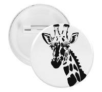 Black And White Giraffe Badge Metal Round Pins, Lightweight Brooch for Backpack, Fashion Button Pins Badge for Shirts, Jackets, Shawl Coat, Unisex, 20PCS, Tinplate, metal round pins