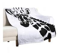 Black and White Giraffe Blanket, Soft Flannel Fleece Blankets Quick-Dry, Lightweight Throw Blanket for Couch, Bed, Office & Travel, Ideal Gift for Family & Friends, 55"x70"