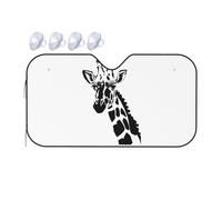 Black and white giraffe Car Windscreen Sun Shade Aluminum Foil Front Windshield Heat Shield for Car SUV M
